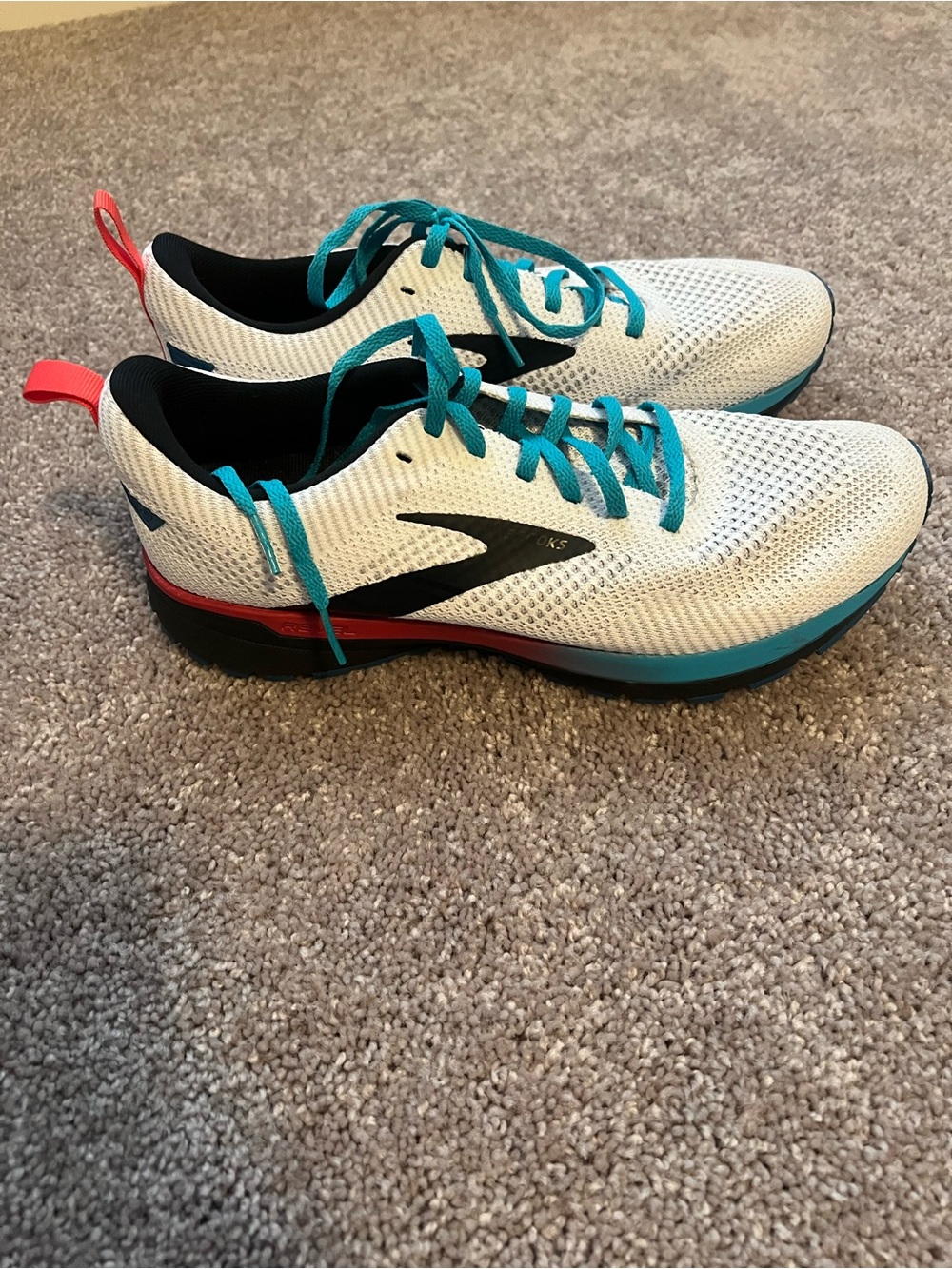 Brooks Training Shoes - White with Teal and Black Accents